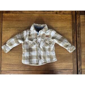 Eddie Bauer Kids Plaid Lined Jacket 12M Button Front Warm Coat